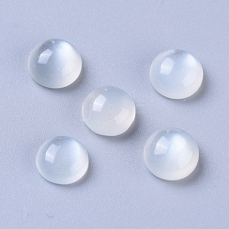 Natural White Moonstone Cabochons G-L541-01C-6mm-1