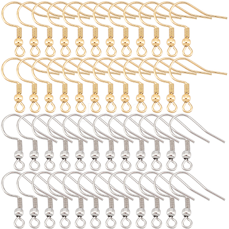 SOFPLATE 300Pcs 2 Style 304 Stainless Steel Earring Hooks STAS-SP0001-39-1