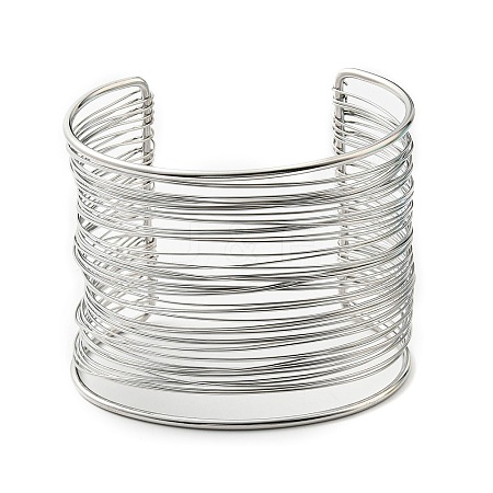 Non-Tarnish 304 Stainless Steel Multi Line Cuff Bangles LS-BJEW-E079-01P-1