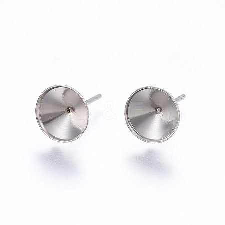 Non-Tarnish 201 Stainless Steel Stud Earring Settings STAS-I095--01P-D-1