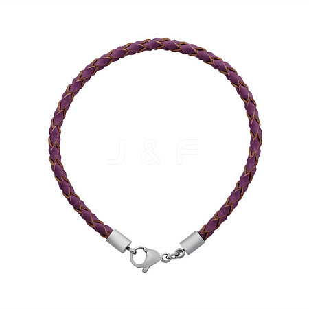 Braided Leather Cord Bracelet Makings MAK-M020-10-F-1