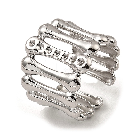 304 Stainless Steel Open Cuff Rings RJEW-Z018-06P-1