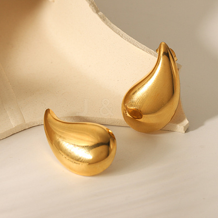 Stainless Steel Teardrop Stud Earrings XY8180-1