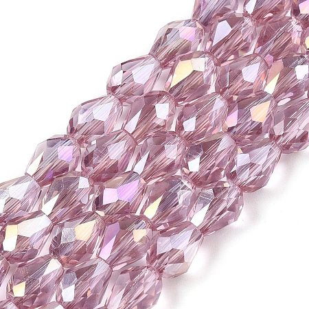 Transparent Electroplate Glass Beads Strands EGLA-N013-T4mm-B02-1