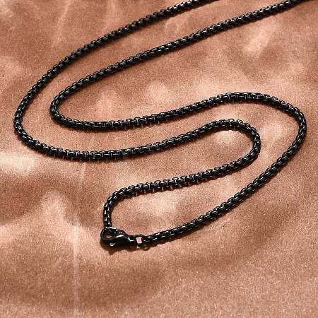 304 Stainless Steel Box Chain Necklaces NJEW-P244-01B-1