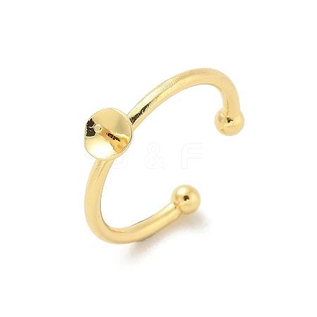 Brass Open Cuff Ring Settings KK-G518-04G-02-1