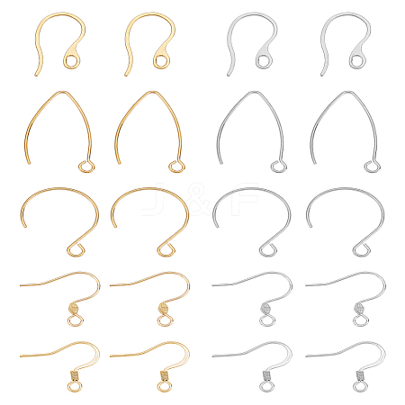 20Pcs 10 Styles 304 Stainless Steel Earring Hooks STAS-LP0001-55-1