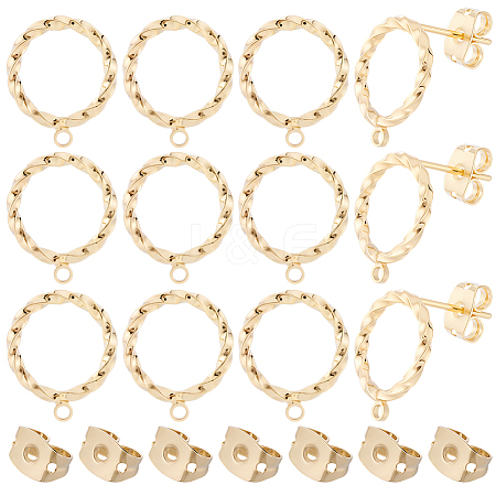 20Pcs Brass Stud Earring Findings MAK-BBC0001-27-1