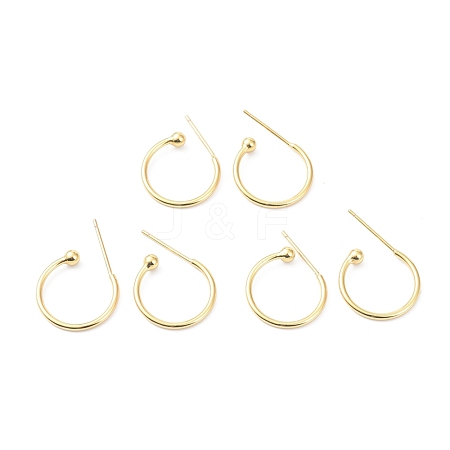 Brass Stud Earrings KK-P205-02G-1