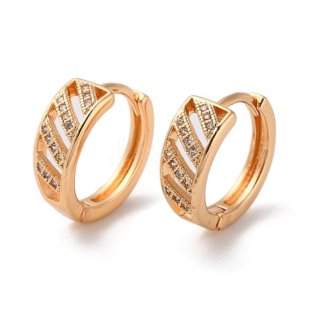 Brass Hoop Earrings with Rhinestone EJEW-K256-93KCG-1