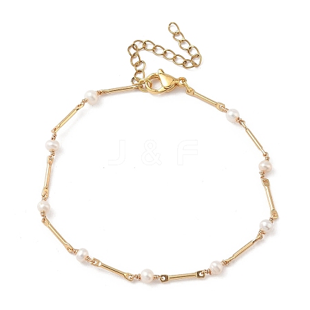 Natural Cultured Freshwater Pearl Beaded Bracelets BJEW-JB09865-1