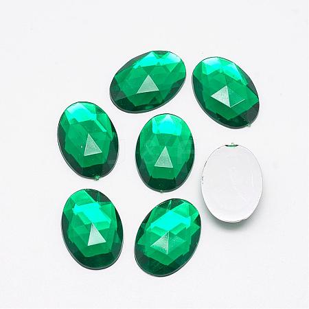 Acrylic Rhinestone Flat Back Cabochons GACR-Q011-18x25-12-1