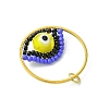 Glass Seed Beaded Evil Eye Pendants PALLOY-MZ00532-03-4