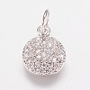 Brass Cubic Zirconia Pendants X-ZIRC-K070-21P-1