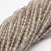 Faceted Natural Agate Round Beads Strands G-E318C-4mm-12-1