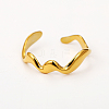 Stainless Steel Classic Wave Open Cuff Ring for Daily Commute TP1736-1