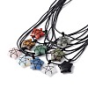 Adjustable Gemstone Star Pendant Necklace NJEW-B086-03-1