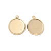 Flat Round Brass Pendant Cabochon Settings KK-K414-14F-G-1