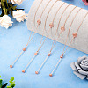 304 Stainless Steel Rose Flower Chain Necklaces NJEW-TAC0021-6