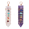 SUPERFINDINGS 2Pcs 2 Style Natural Rose Quartz & Amethyst Big Pendants FIND-FH0002-83-1