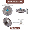 10Pcs Antique Silver Alloy Decorative Rivets BUTT-GF0004-22B-2
