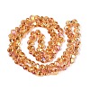 Electroplate Transparent Glass Beads Strands EGLA-Q133-01A-10-2