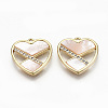 Brass Micro Pave Clear Cubic Zirconia Charms KK-R117-004-NF-1