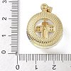 Brass Micro Pave Cubic Zirconia with Glass Pendents KK-Q815-01G-01-3