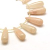 Teardrop Natural Gemstone Beads Strands G-P063-131-4