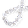 Transparent Electroplate Glass Beads Strands LS-EGLA-TACDZ0005-6mm-03B-4