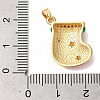 Christmas Theme Rack Plating Brass Cubic Zirconia Pendants KK-K385-119G-04-3