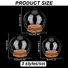  3 Sets 3 Style Glass Dome Cover AJEW-NB0003-93-2