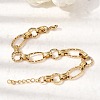 Hammered 304 Stainless Steel Link Chain Bracelets for Women BJEW-L720-01G-3