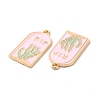 Light Gold Plated Alloy Enamel Pendants ENAM-L040-005KCG-02-2