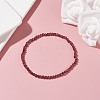 3mm Natural Garnet Beads Stretch Bracelet for Girl Women BJEW-JB07284-03-2