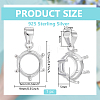 1Pc 925 Sterling Silver Pendant Cabochon Settings STER-BC0003-55B-2