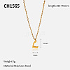 304 Stainless Steel Arabic Initial Letter Pendant Necklaces FS-WG7B6CA-15-1