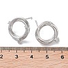Brass Micro Pave Cubic Zirconia Stud Earring Findings KK-E107-20P-3