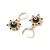 Star of David Evil Eye Handmade Glass Seed Beads with Lampwork Hoop Earrings EJEW-MZ00389-6