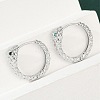 Brass Green Cubic Zirconia Hoop Earrings EJEW-Q016-12P-1