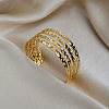 26MM 304 Stainless Steel Vintage Textured Layered Open Cuff Bangles for Women ZJ0317-4