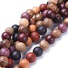 Natural Wood Beads Strands WOOD-F008-07-D-1