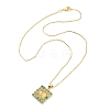 Natural Yellow Agate & Green Aventurine Rectangle Pendant Necklace NJEW-B089-01G-01-2