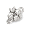 Brass Micro Pave Clear Cubic Zirconia Connector Charms LS-KK-Z094-08P-01-2