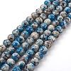 Natural White Jade Imitation K2 Stone/Raindrop Azurite Beads Strands G-B046-08E-1
