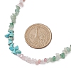 Natural Rose Quartz & Howlite & Green Aventurine Chip Beaded Necklaces NJEW-JN05099-02-3