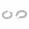 304 Stainless Steel Curb Chain Shape Stud Earrings for Women X-EJEW-F283-02P-2
