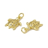 Rack Plating Brass Micro Pave Cubic Zirconia Pendants KK-C007-27G-3