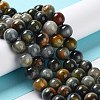 Natural Hawk's Eye Beads Strands G-E483-20-8mm-AB-4