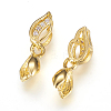 Long-Lasting Plated Brass Micro Pave Cubic Zirconia Ice Pick Pinch Bails X-ZIRC-F063-03G-2